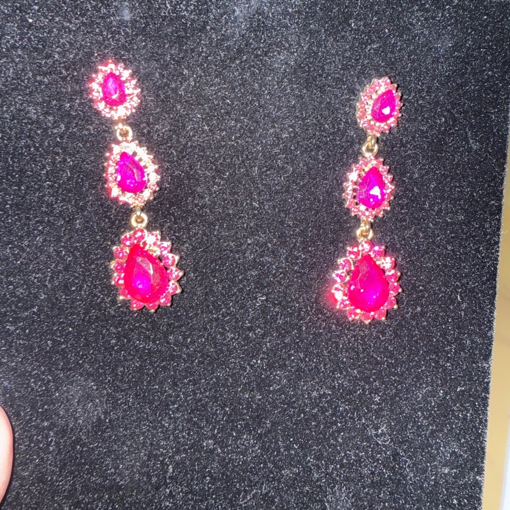 Elegant Pink Drop Earrings